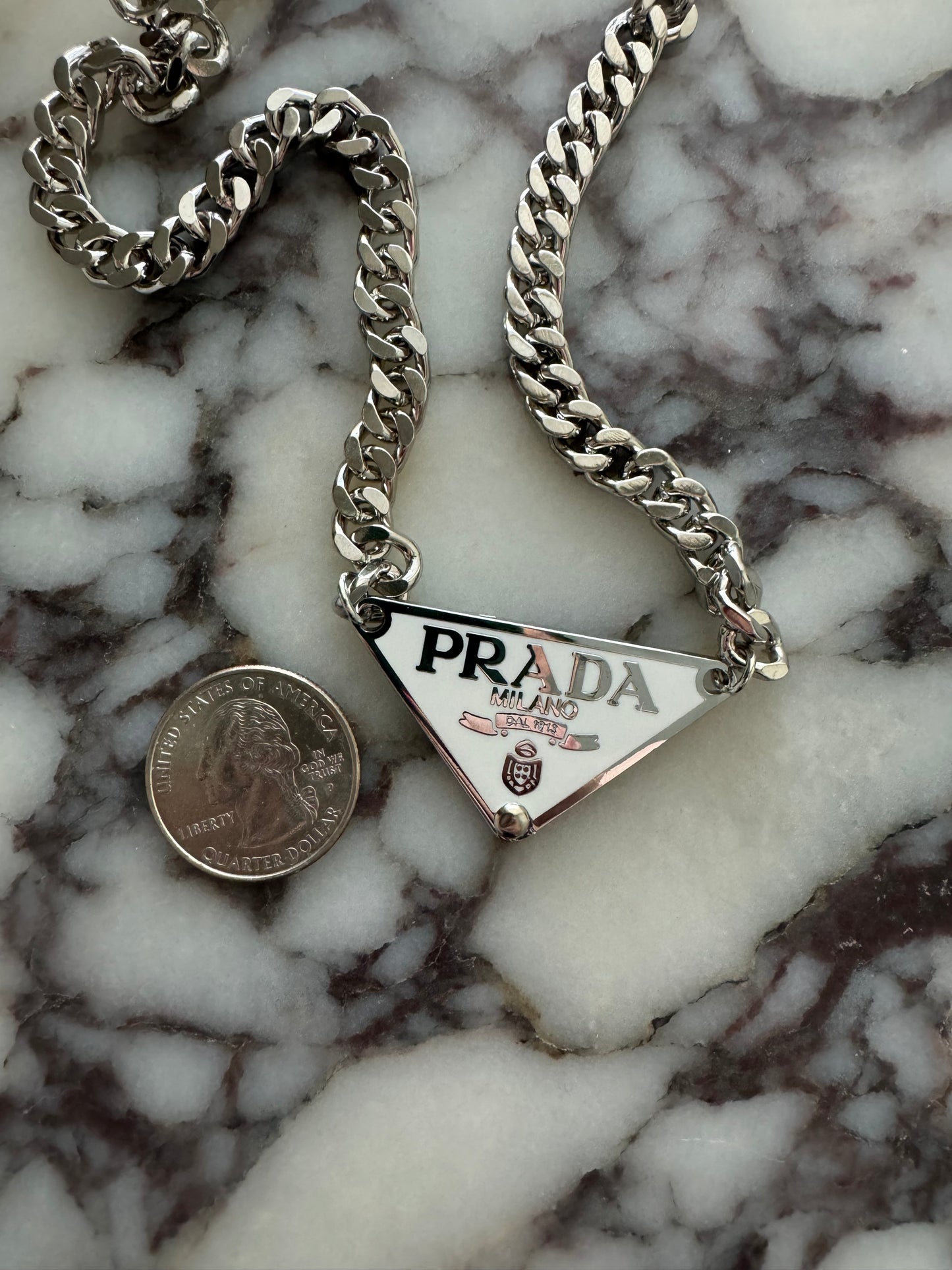 Heather Triangle Tag Pendant Necklace